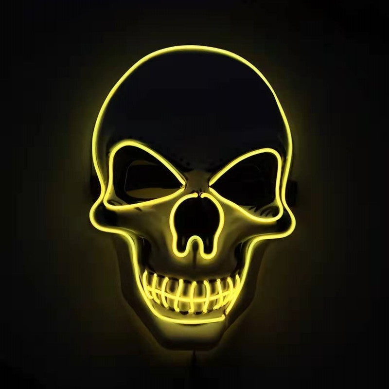 Skull LED Halloween Mask – Glowing Light-Up Scary Costume Mask