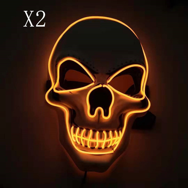 Skull LED Halloween Mask – Glowing Light-Up Scary Costume Mask