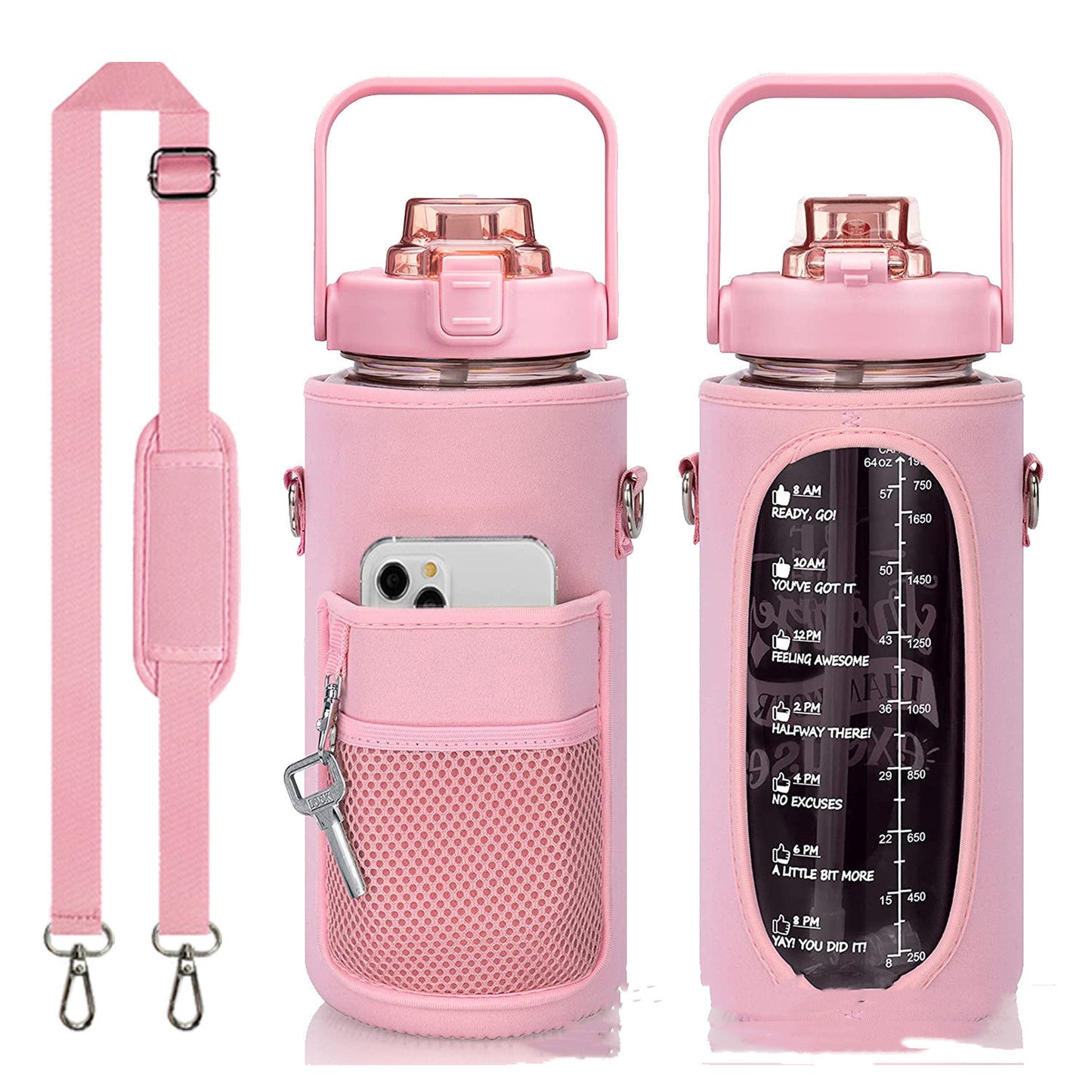 Outdoor Travel Water Bottle – Minimalist Transparent Bottle with Cover