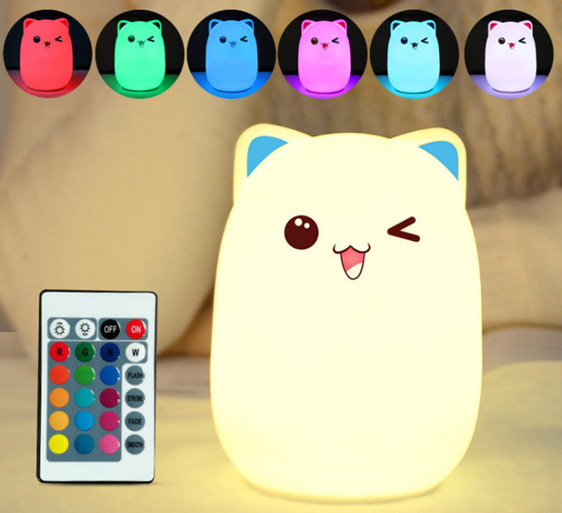 Cute Bear Silicone Night Light – Warm White & Color Changing USB LED Lamp