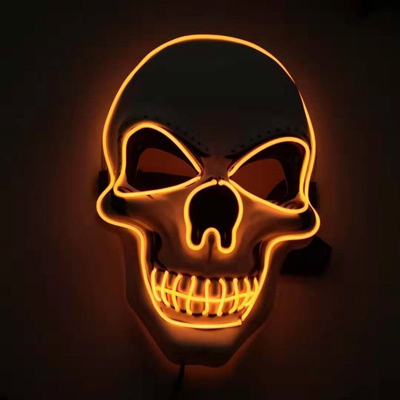 Skull LED Halloween Mask – Glowing Light-Up Scary Costume Mask