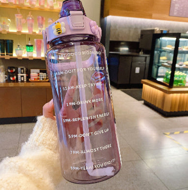 Outdoor Travel Water Bottle – Minimalist Transparent Bottle with Cover