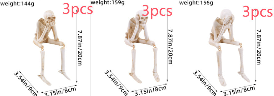 Halloween Skeleton Decoration – See No Evil, Hear No Evil, Speak No Evil Figurine