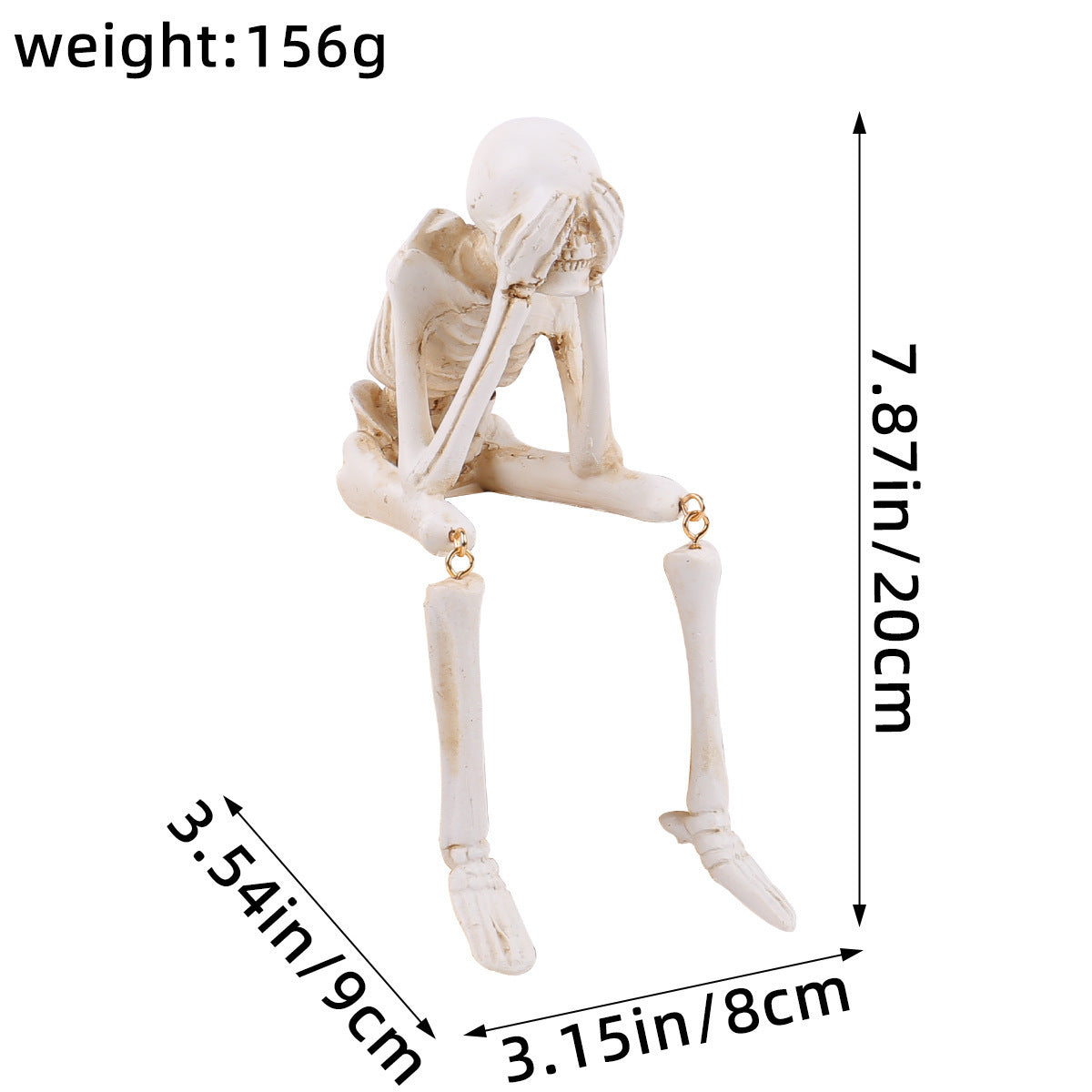 Halloween Skeleton Decoration – See No Evil, Hear No Evil, Speak No Evil Figurine
