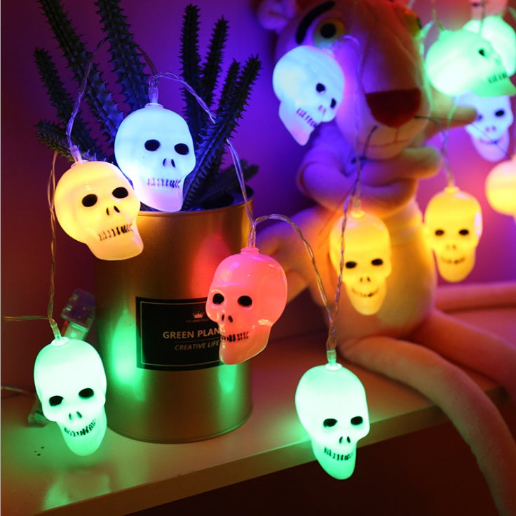Halloween Skull LED String Lights – Spooky Party & Home Décor