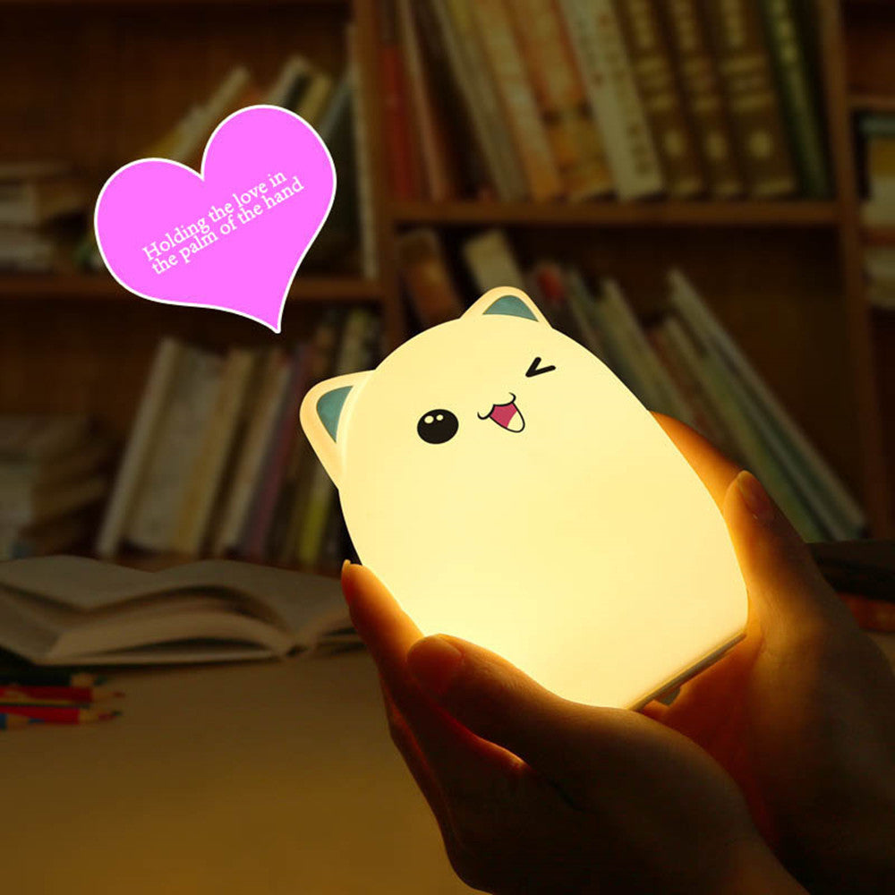 Cute Bear Silicone Night Light – Warm White & Color Changing USB LED Lamp