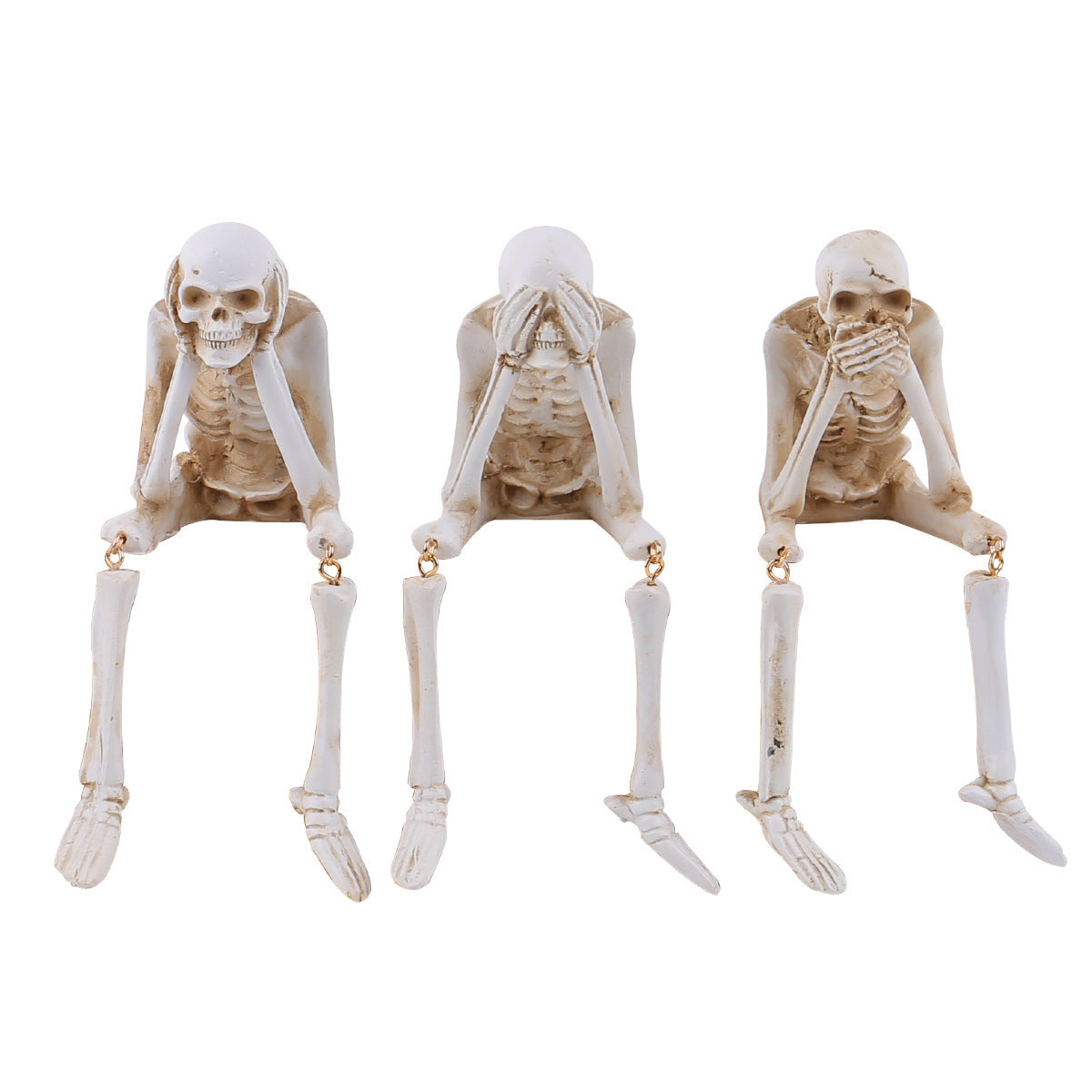 Halloween Skeleton Decoration – See No Evil, Hear No Evil, Speak No Evil Figurine