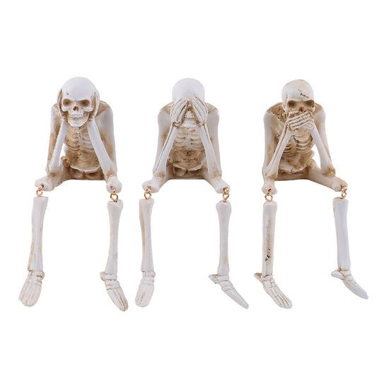Halloween Skeleton Decoration – See No Evil, Hear No Evil, Speak No Evil Figurine