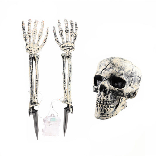 Halloween Skull Arm Stake Lights – Solar & Battery Powered Outdoor Decorations