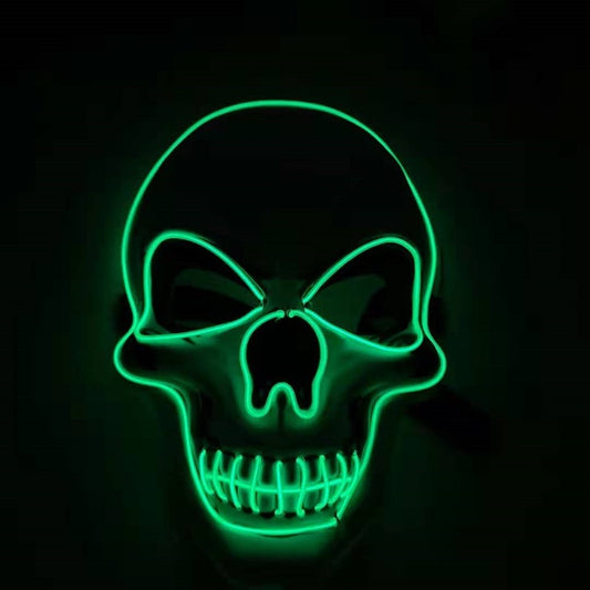 Skull LED Halloween Mask – Glowing Light-Up Scary Costume Mask