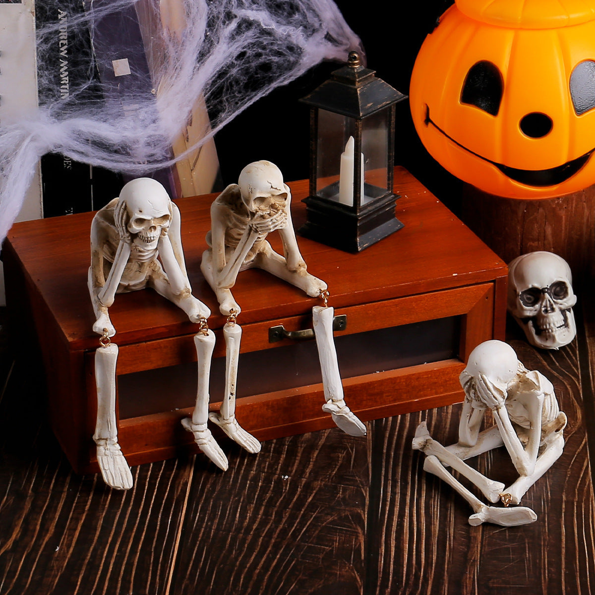 Halloween Skeleton Decoration – See No Evil, Hear No Evil, Speak No Evil Figurine