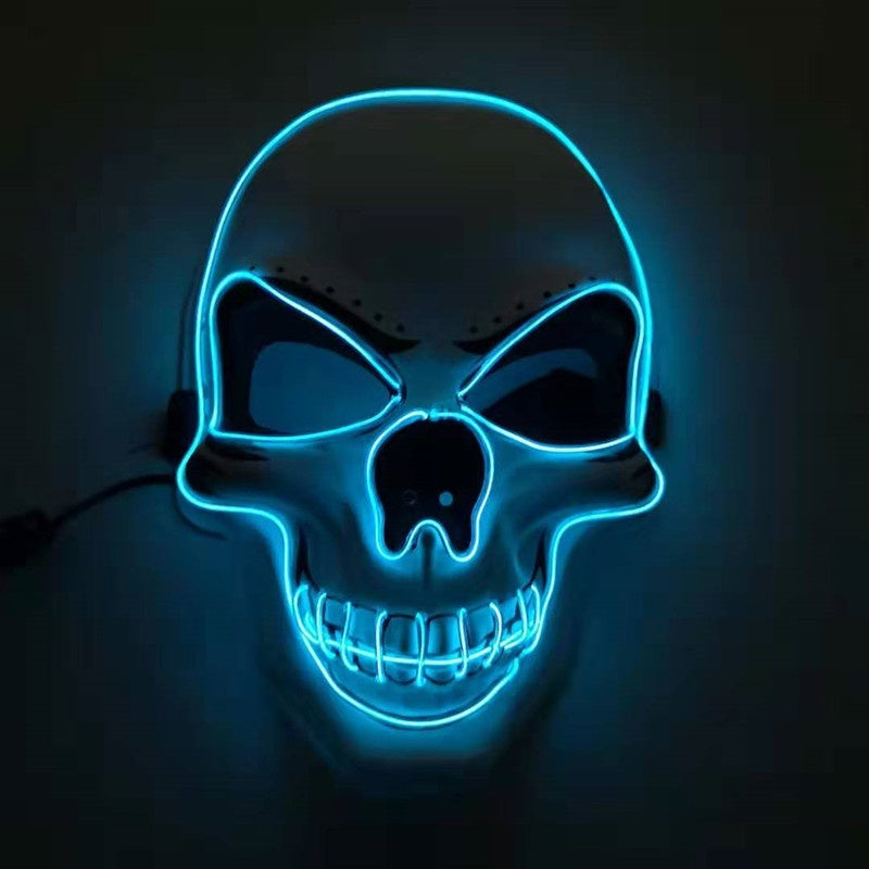 Skull LED Halloween Mask – Glowing Light-Up Scary Costume Mask
