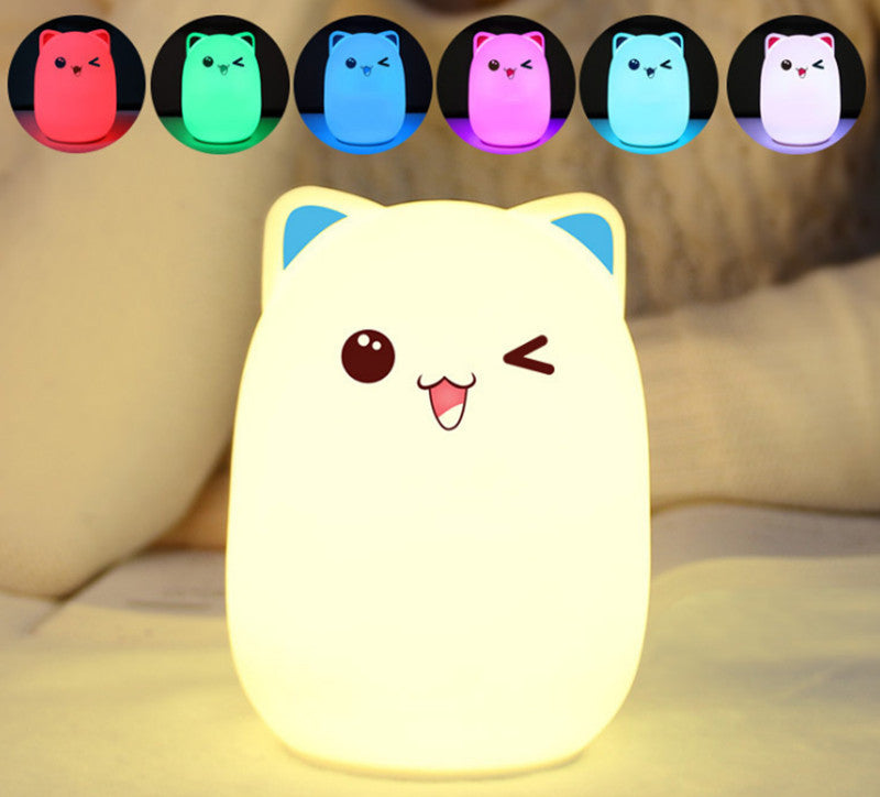 Cute Bear Silicone Night Light – Warm White & Color Changing USB LED Lamp