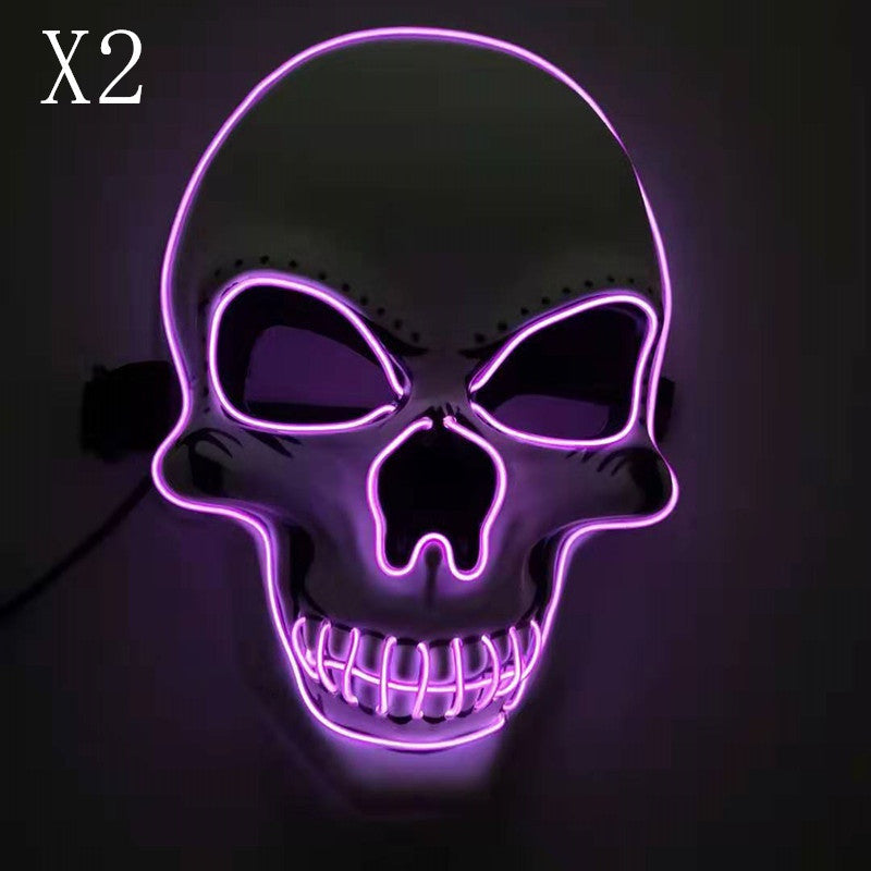 Skull LED Halloween Mask – Glowing Light-Up Scary Costume Mask
