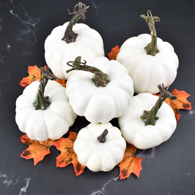 Artificial White Pumpkins – Halloween & Fall Decoration (Set of 12 & 6)