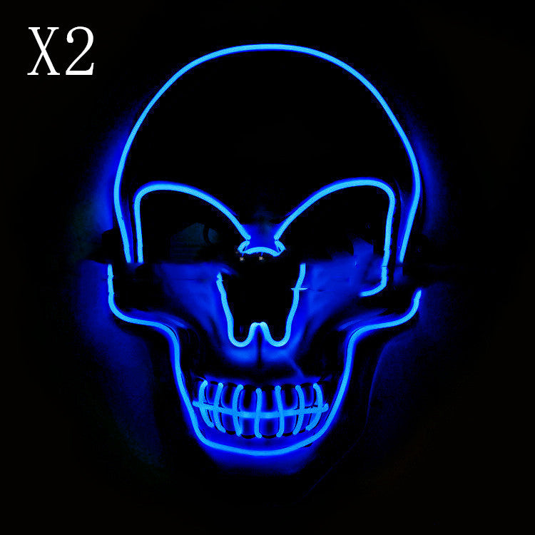 Skull LED Halloween Mask – Glowing Light-Up Scary Costume Mask