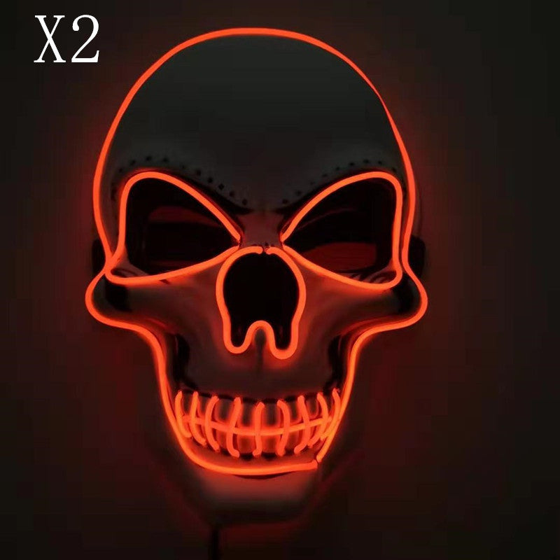 Skull LED Halloween Mask – Glowing Light-Up Scary Costume Mask