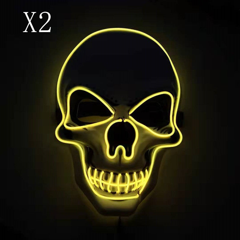 Skull LED Halloween Mask – Glowing Light-Up Scary Costume Mask