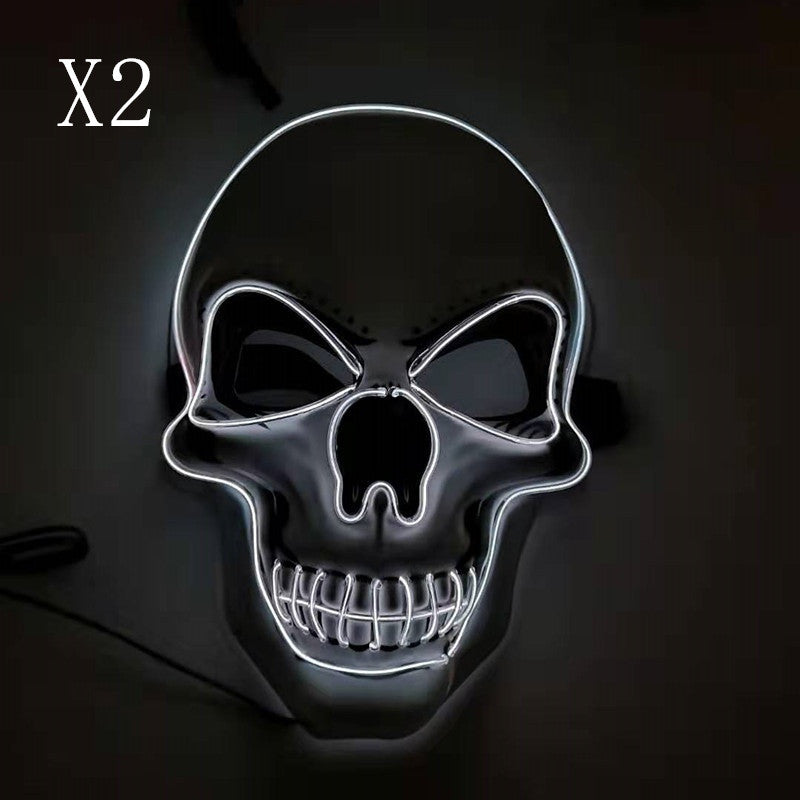 Skull LED Halloween Mask – Glowing Light-Up Scary Costume Mask