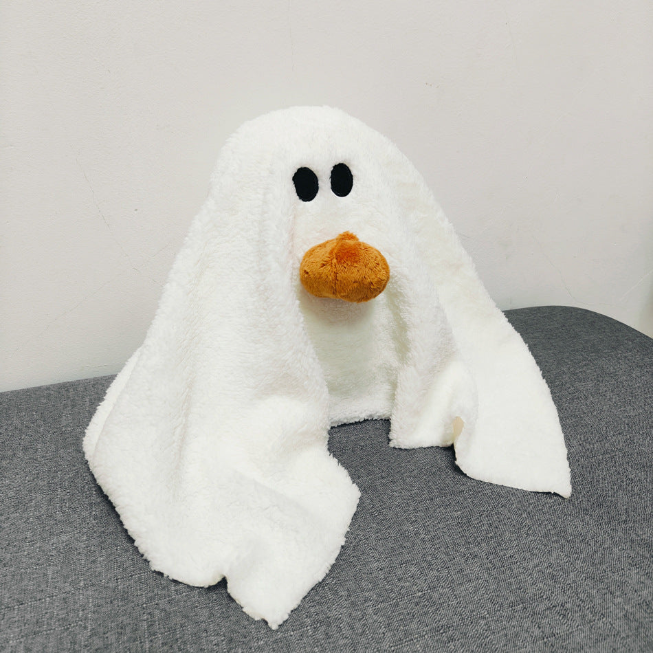 Halloween Cute Ghost Plush Pillow – Oversized Stuffed Toy for Kids & Adults
