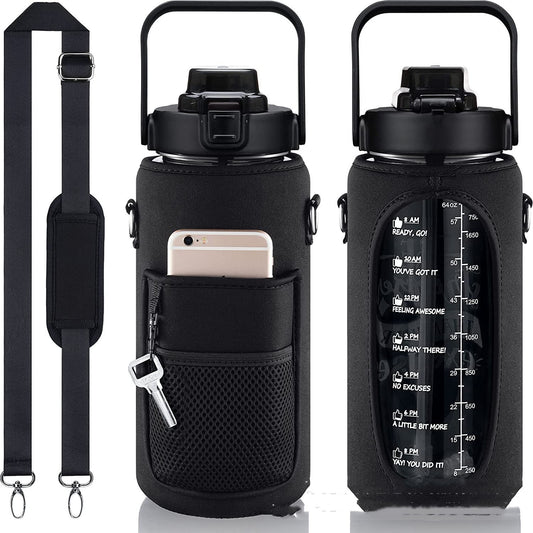 Outdoor Travel Water Bottle – Minimalist Transparent Bottle with Cover