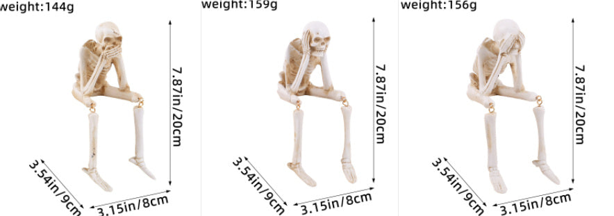 Halloween Skeleton Decoration – See No Evil, Hear No Evil, Speak No Evil Figurine