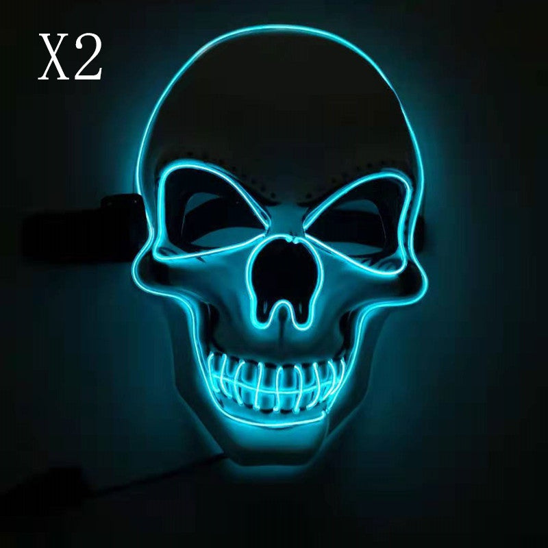 Skull LED Halloween Mask – Glowing Light-Up Scary Costume Mask