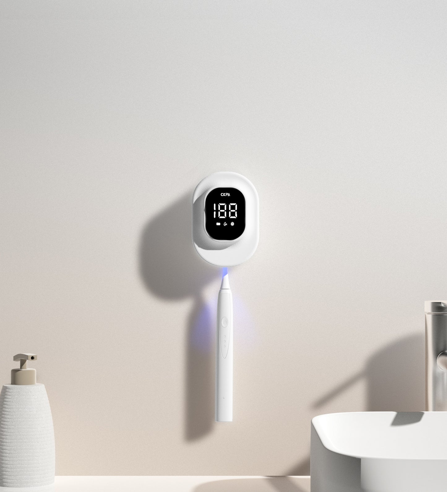 Wall-Mounted UV Toothbrush Sterilizer – Punch-Free Electric Toothbrush Rack